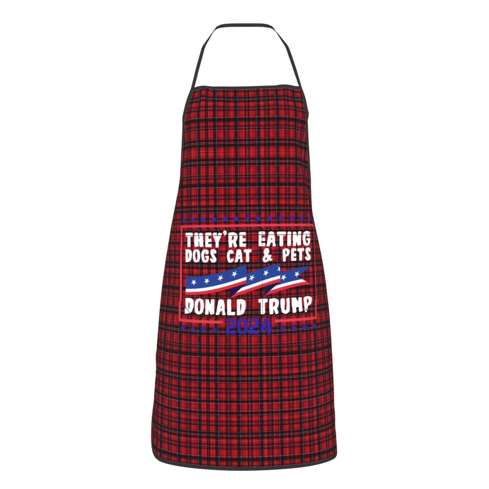 nopicsn They're Eating The Dogs, Eating The Cats Apron for cooking with Pockets Women Men Kitchen Chef Funny Aprons