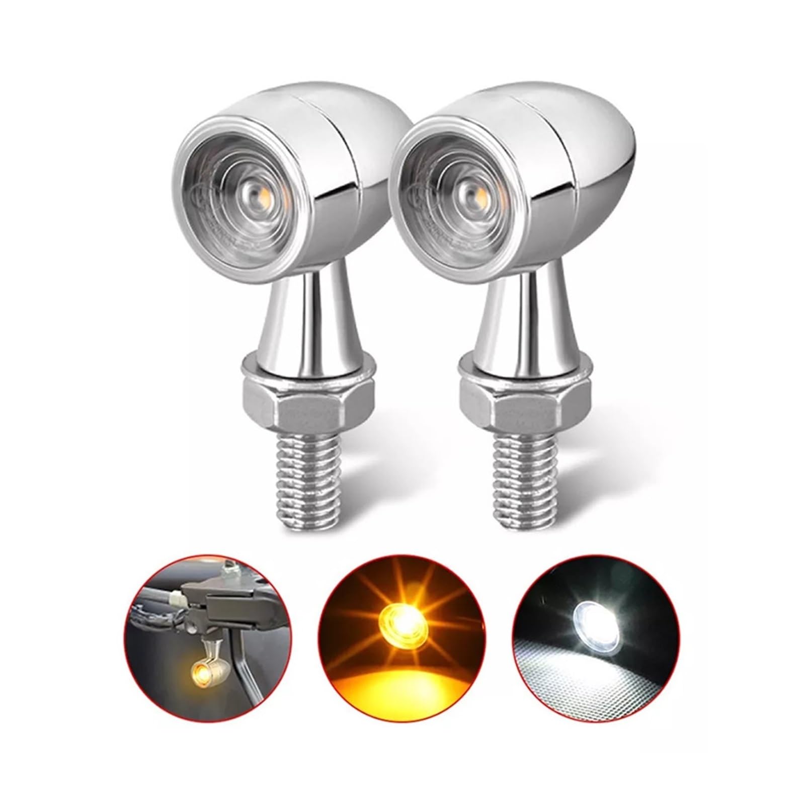 Indicatore di direzione a LED per moto cromato Indicatoris Motos