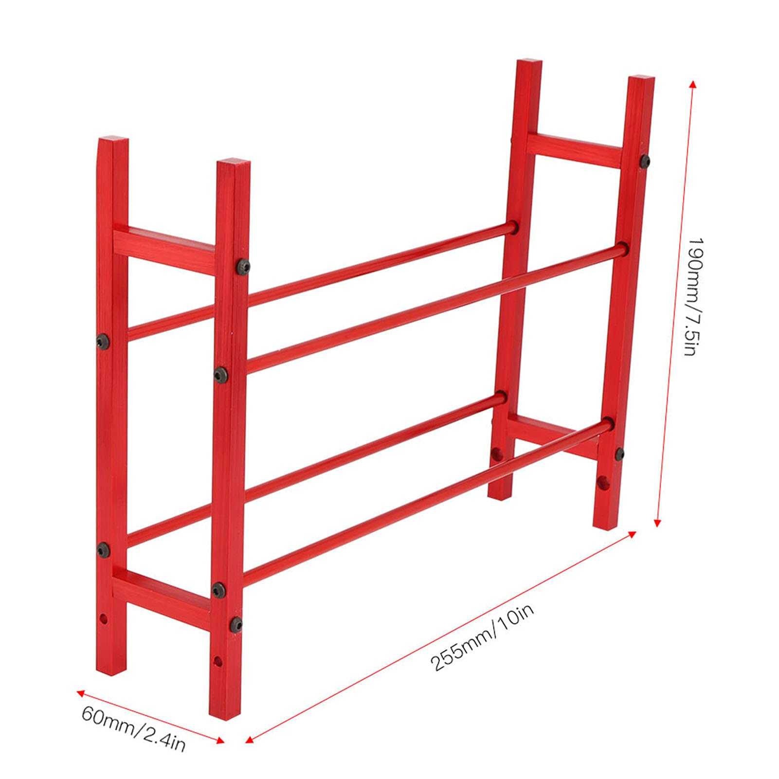 Support de Pneu modèle RC, étagère de Rangement de Pneu Double Couche de Bonne stabilité avec vis pour SCX10 90046 D90(Rouge)