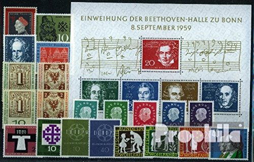 Prophila Collection GermaniaD (Germania.Germania) 1959 con 310-311 Un e B MNH ** MNH Completa Volume in Pulito Conservazione (Francobolli per i Collezionisti)