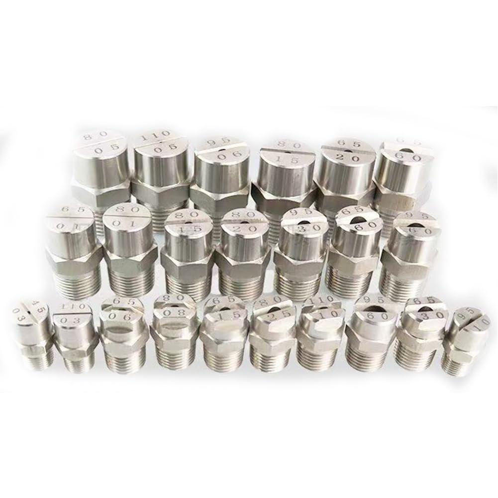 Boquilla de pulverización de alta presión, de acero inoxidable, de baja presión, para áreas grandes, con caudal ajustable de 1/8, 1/4, 3/8 y 1/2 pulgada, boquilla de abanico (rosca externa de 1/2 pu