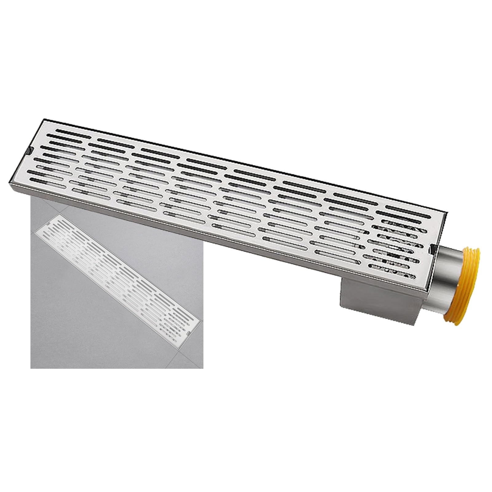 Siphon linéaire 30x12 cm avec grille amovible évacuation rapide