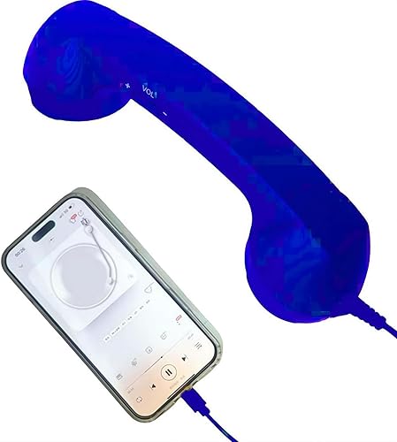 Miniatura 7 de Auricular retro para teléfono, teléfono retro vintage con cable estilo teléfono fijo receptor para celulares, videoconferencias, llamadas, reuniones