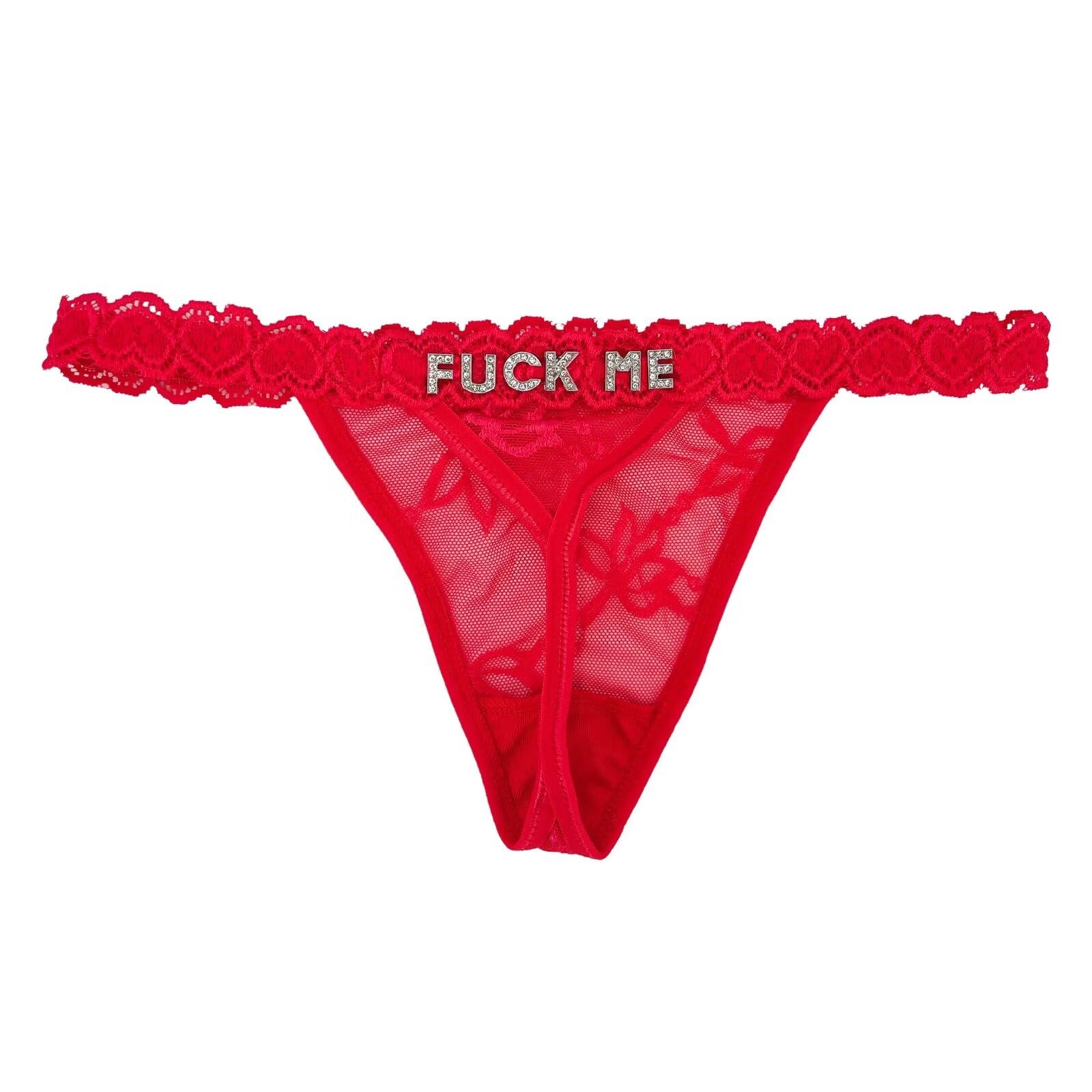 UIASKOWP Personalized Thong With Special Word Funny Custom Underwear Thong Low Rise Sexy G-String for Women