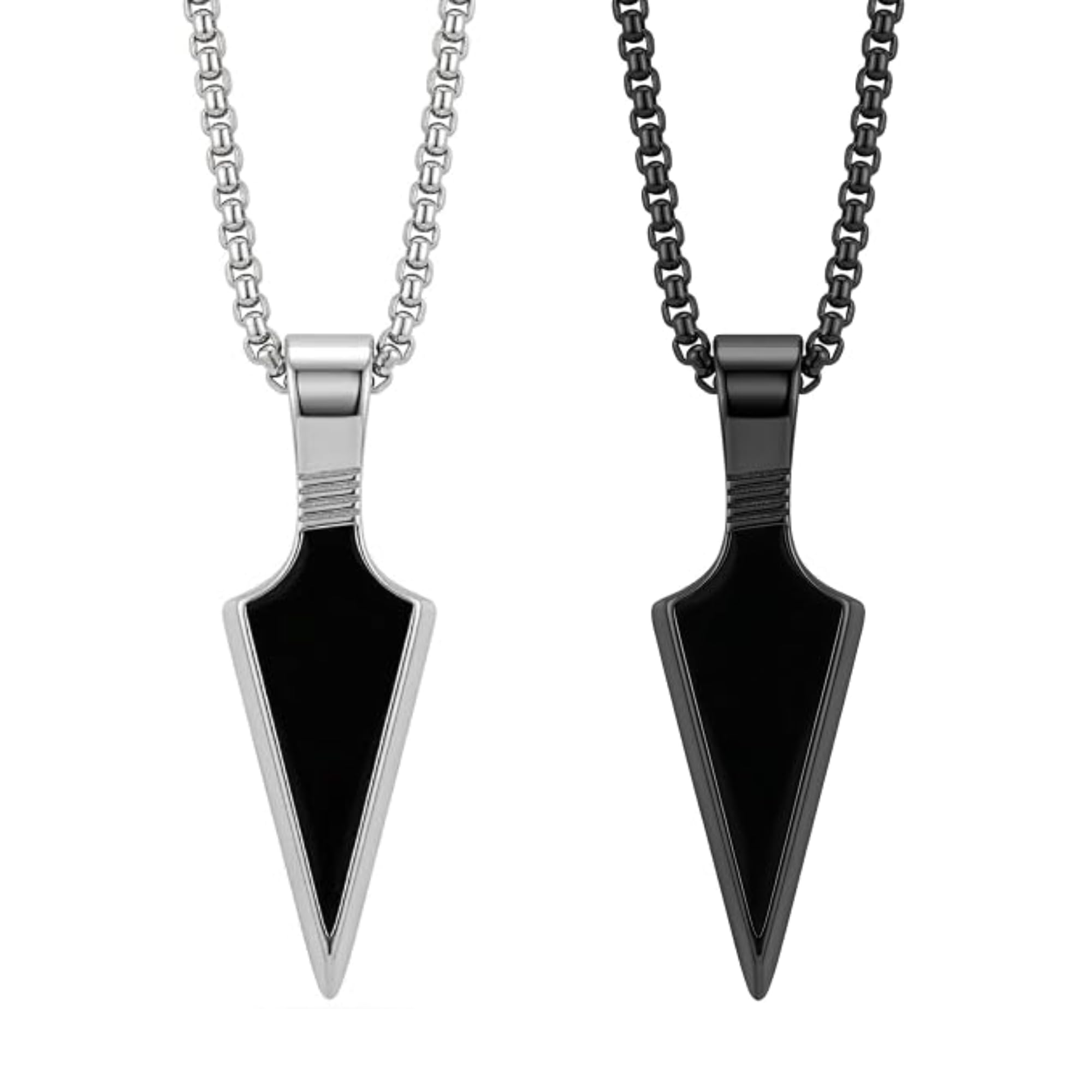 Arrowhead Pendant Necklace for Men & Boys – Stainless Steel Arrow Pendant Chain, Punk Style Geometric Necklace, Fashion Jewellery | Perfect Gifts for Him & Teens-image-38