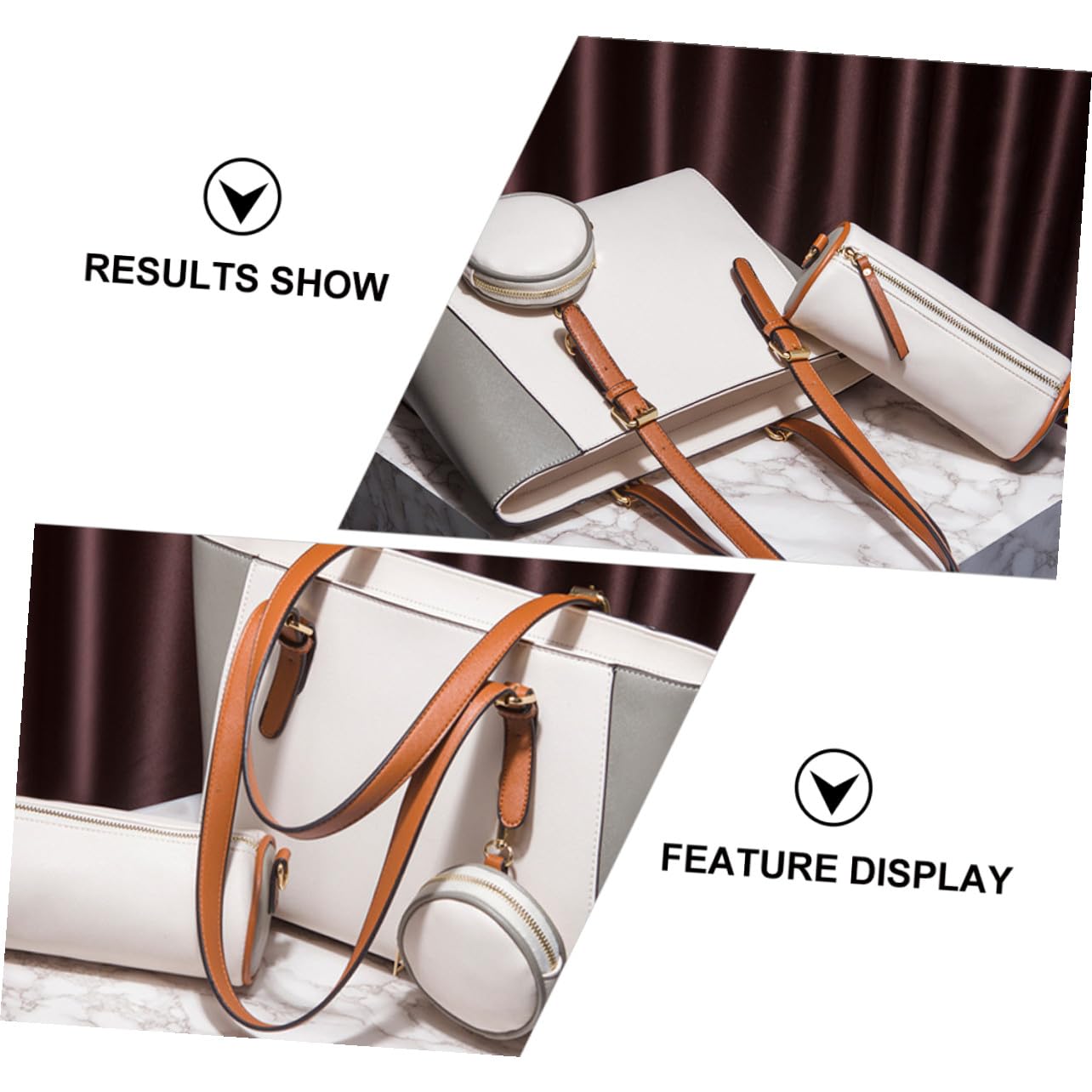 Bolso de Mano de Gran Capacidad Blanco PU para Mujer, Hombro