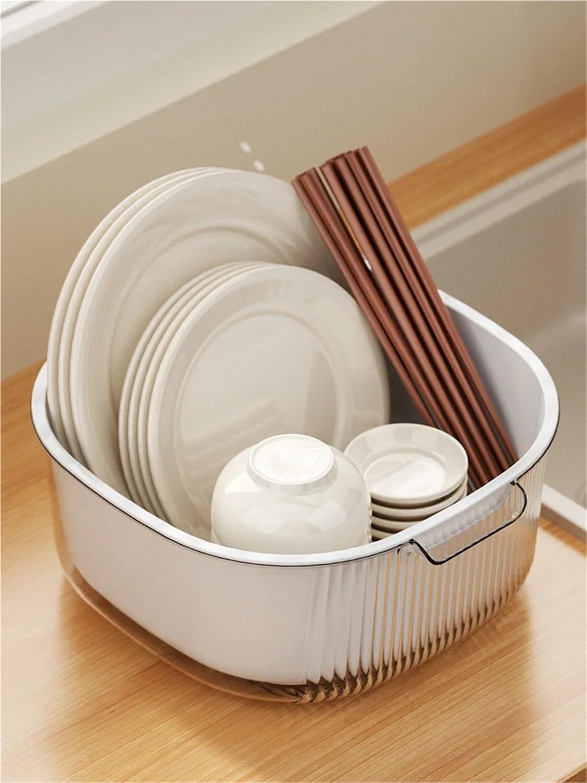 Cesta de drenaje frutas multifuncional, utensilio cocina, 2 uds Para Cocina | Deshidratador de verduras de doble capa, cesta de drenaje de frutas de gran capacidad(Green)