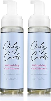 Only Curls Curl Mousse Duo, Curly Hair Product, Curl Volumiser & Control, Protein Rich, Lightweight Styling Foam, Conditioned, Defined, Frizz-Free Curls, For All Curly Hair Types, 200ml x2