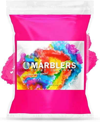 MARBLERS Pigmento fluorescente en polvo rosa neón 10 oz (280 g) Pigmento mate Tinte No tóxico Vegano Libre de crueldad Esmalte de uñas, arte