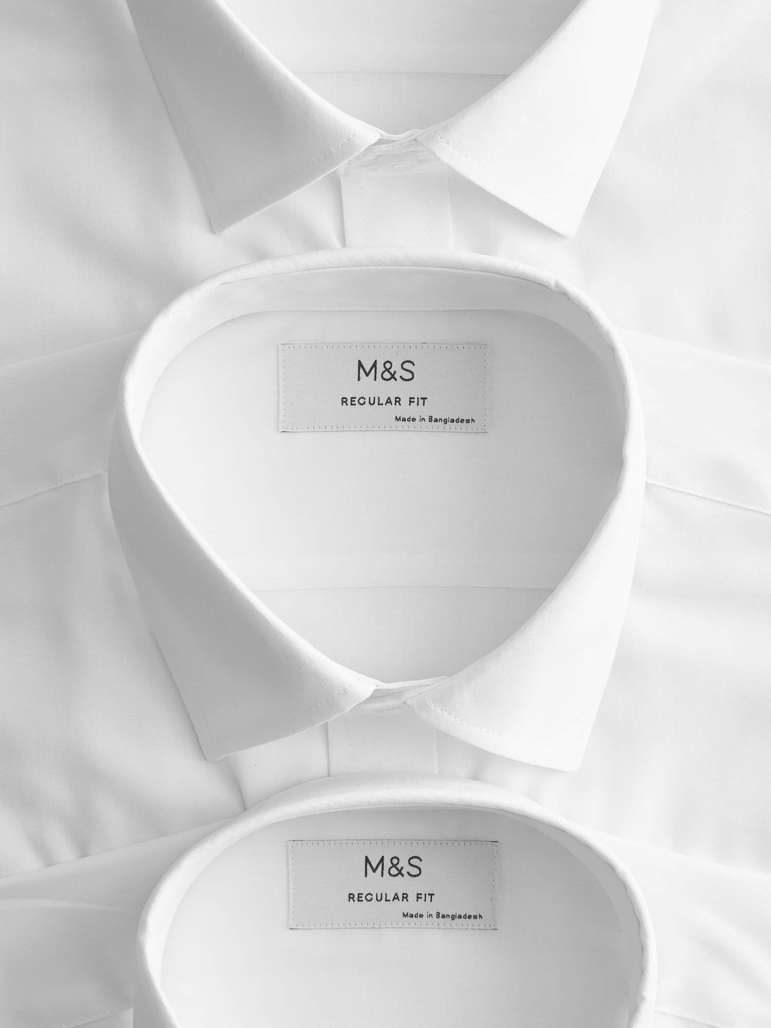 Marks & Spencer 3-Pack Uomo Camicie vestibilità Regolare Stiro Facile a Maniche Corte