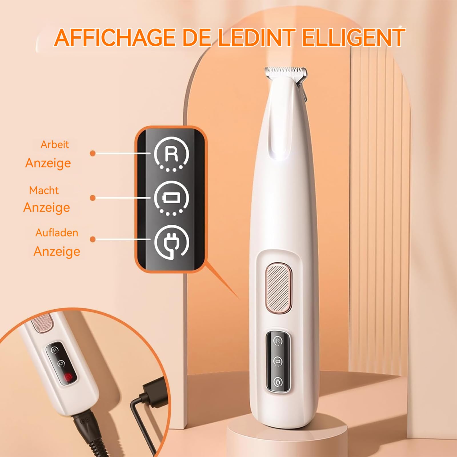 Tondeuse de précision pour chat, Tondeuse pour chien, sans vibration, Légère et ergonomique, Prenez soin de ses zones sensibles, Toilettage sans stress (1PC)