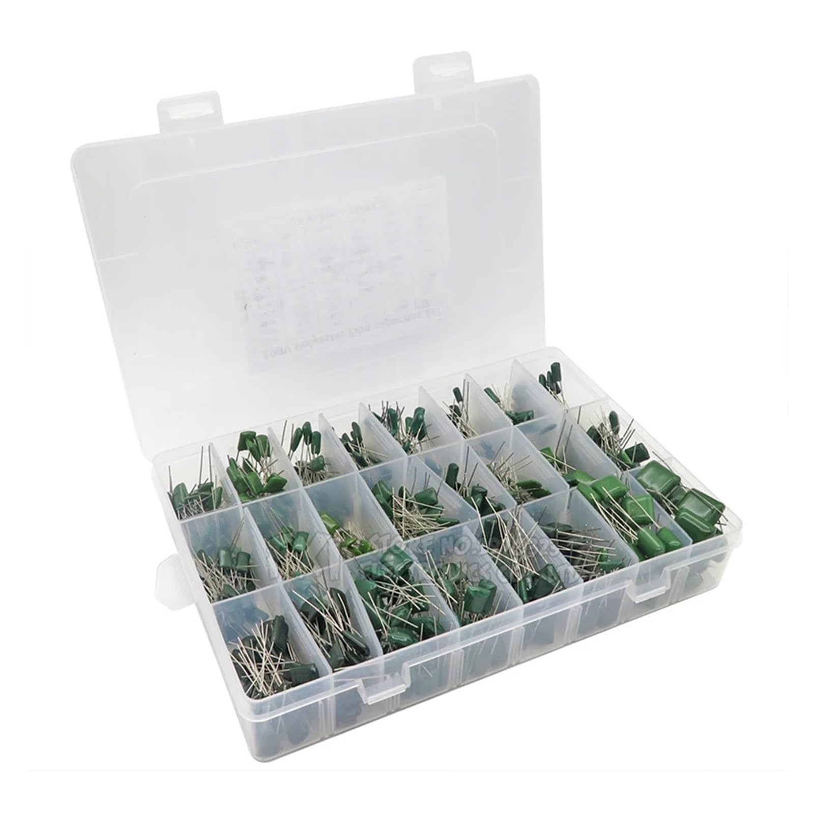 ICXLPMC 660PCS/lot 24Value Capacitor kit 100V 2A221J to 2A474J Polyester Film Capacitor Assorted Kit 0.47nF 0.68nF 1nF 2.2nF Capacitors