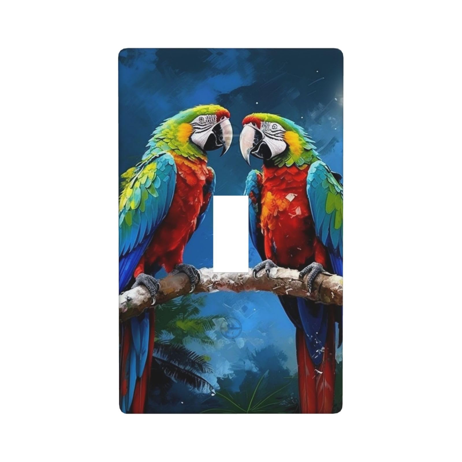 1-Gang Decorator Wall Plate Parrots Light Switch Cover Single Toggle Receptacle Outlet Wall Plate 4.5" x 2.8" Wallplate Unbreakable Polycarbonate Outlet Faceplates Covers
