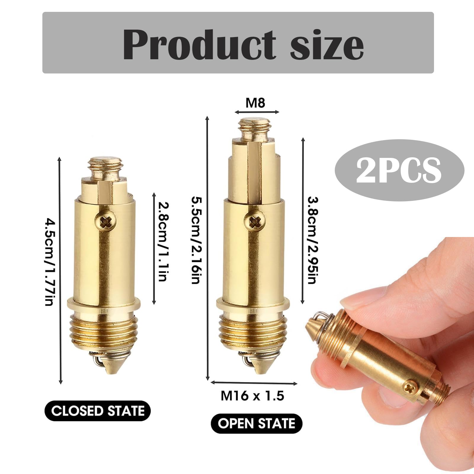 2 Pcs Pop Up Sink Plug Replacement, Push Down Bath Plug Replacement, Bathroom Pop Up Click Clack Chrome Sink Plug Stopper - Image 2
