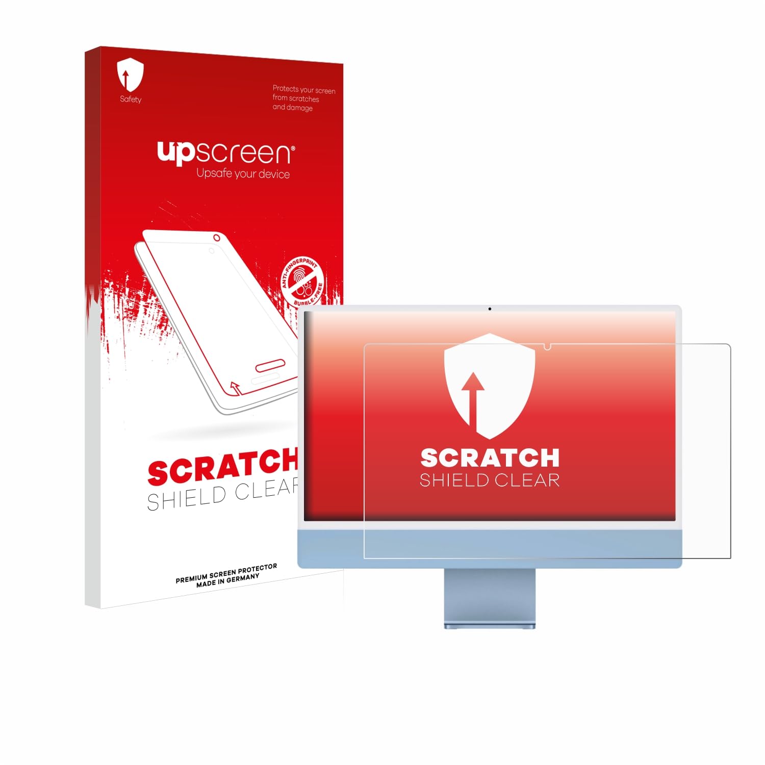 upscreen Pellicola Protettiva per Apple iMac 24" M1 2021 | , Chiara Protezione Schermo Made in Germany, Anti-Graffio Trasparente Mounting Kit