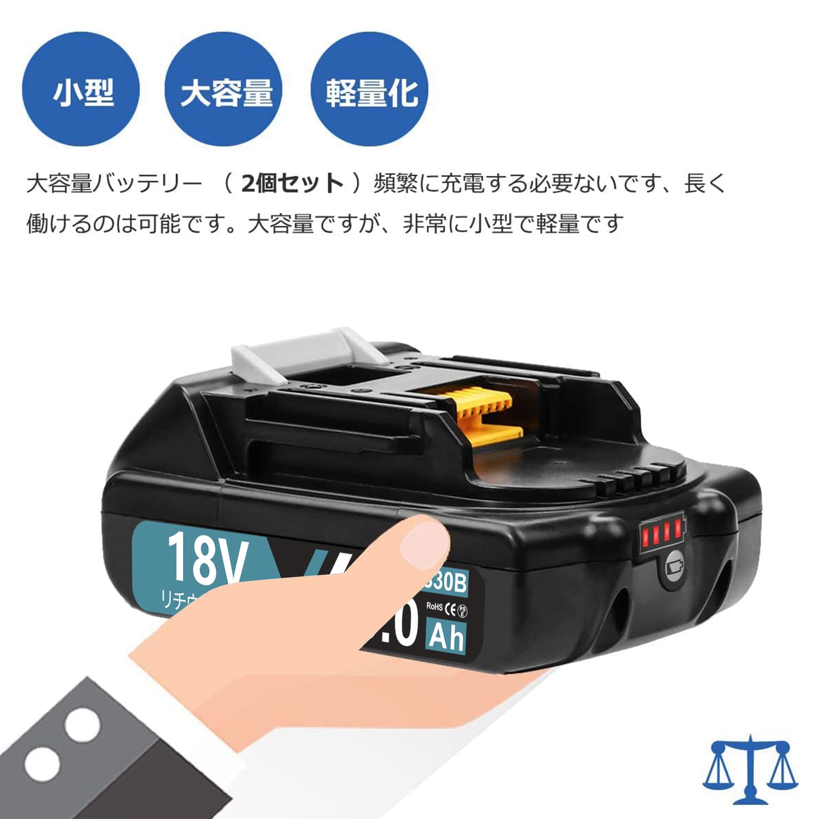 マキタ makita 18V 3.0Ah×2個 BL1830B 充電器セット 楽天市場