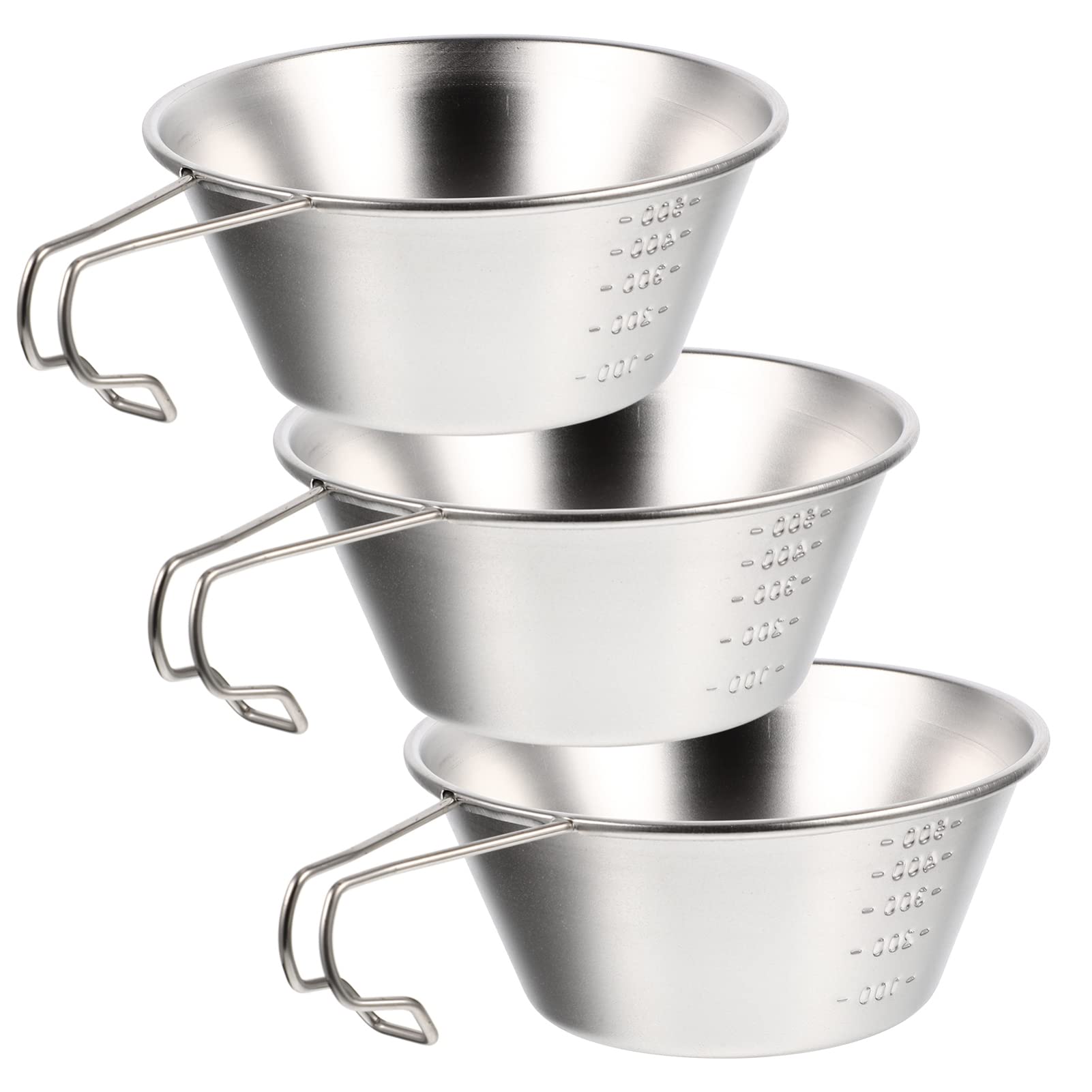 NAMOARLY Stainless Steel Camping Bowl Set 500ml Scale Portable Collapsible Folding Outdoor Bowl Compact Easy to Use