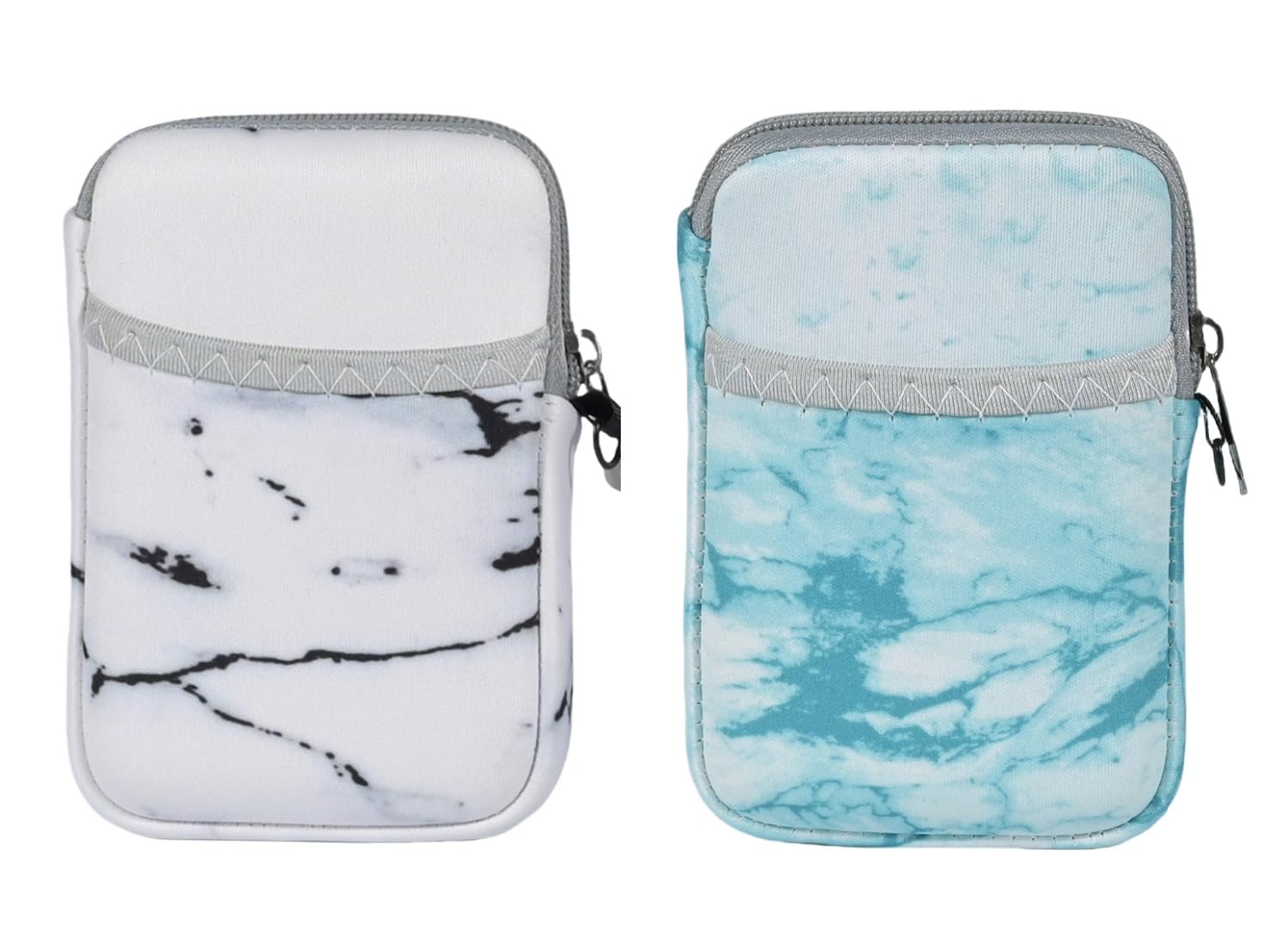 AF-WAN 2.5 Inch External Hard Drive Case,Premium Waterproof & Shockproof Storage Bag for Home,Office & On-the-Go Protection-Dustproof, Perfect for Business Outings(2-Pack) (Black marble&Green marbled)