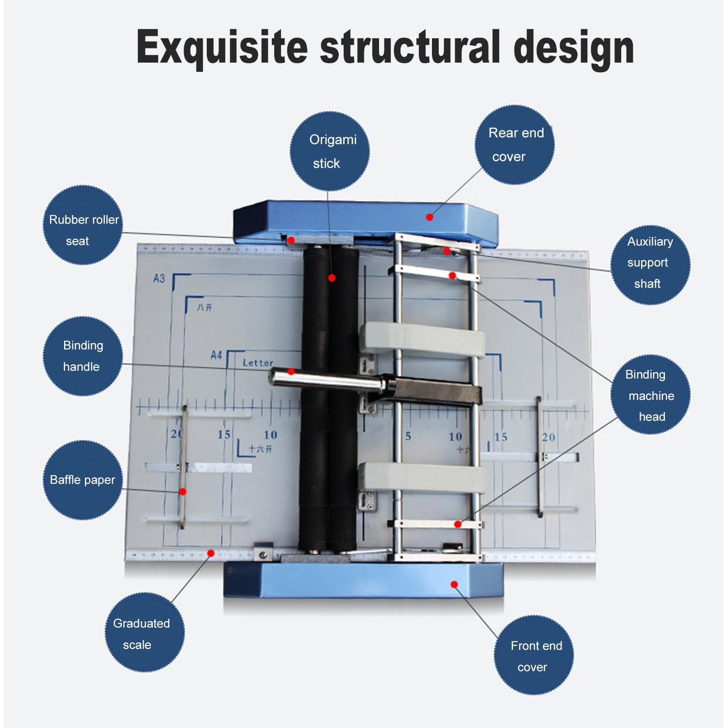 Vouwmachine 520 mm, Elektrische Vouwmachine 540 mm x 370 mm x 230 mm, Vouwmachine 220 V, Kantoorartikelen en briefpapier met ronde perstechnologie, Vouwmachine voor dossiers, kaarten, A4-papier | NL