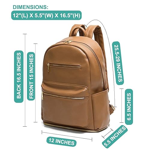 Miniatura 8 de MOMINSIDE Mini mochila para pañales, Bolsa de extractor de leche, Bolsa de pañales para bebé, Mini bolsa de pañales de cuero, Organizadores de