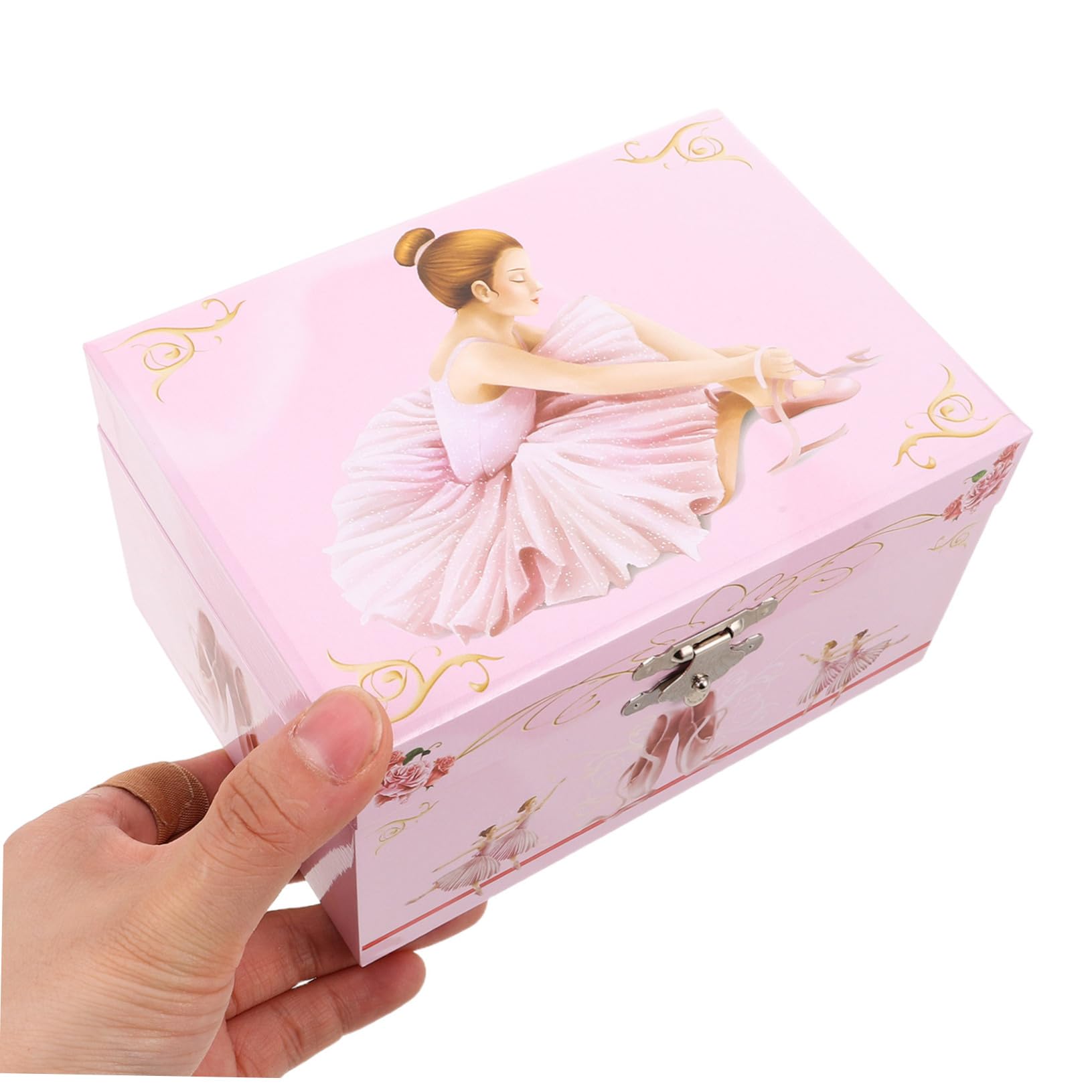 Mikikit Caja De Música Ballet Rosa 13 Cm Joyero Musical para Niñas Almacenamiento De Joyas con Bailarina Giratoria Obsequio De Cumpleaños Infantil