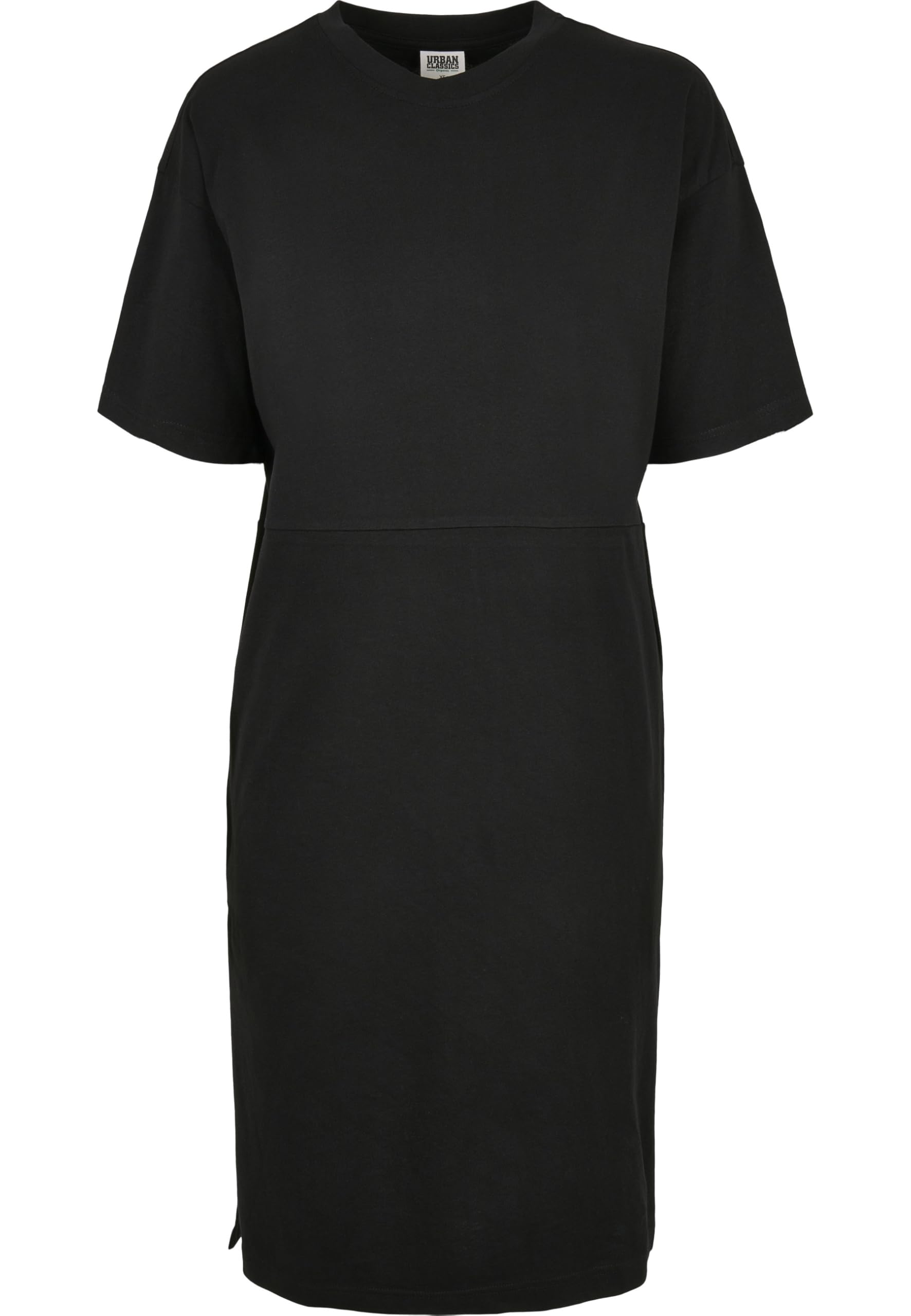 Urban Classics Women's Organic Oversized Slit Tee Dress, Black, XXL