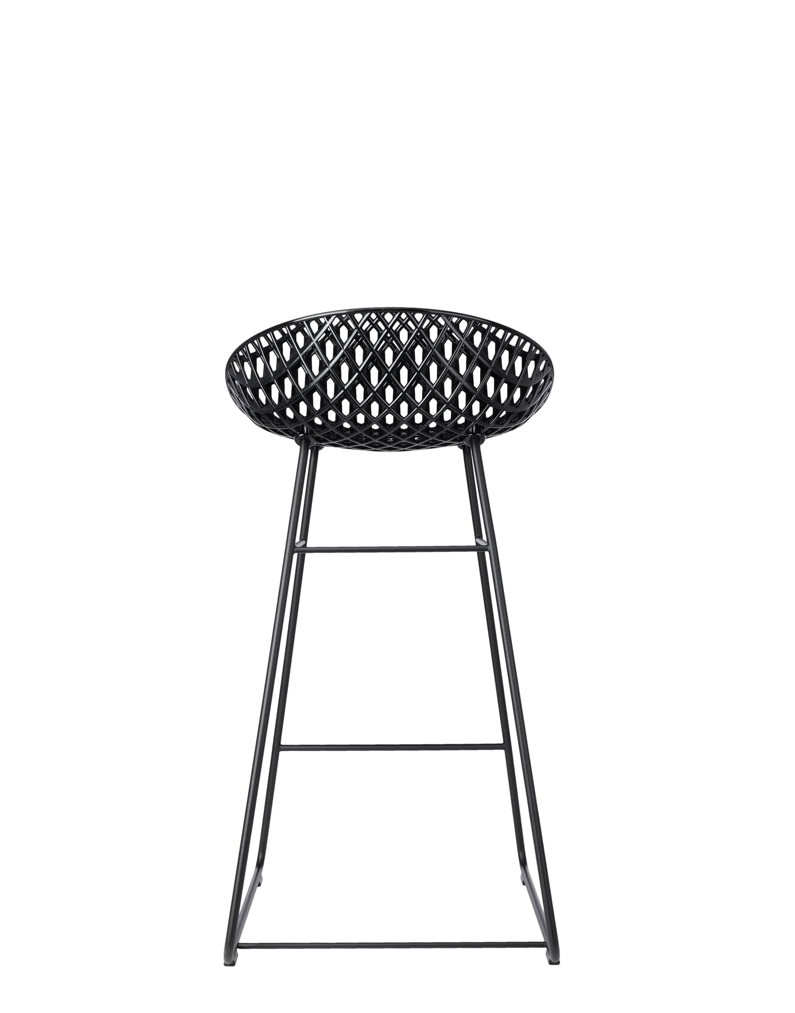 Kartell Smatrik Stool Outdoor, Sgabello, Nero con struttura nera