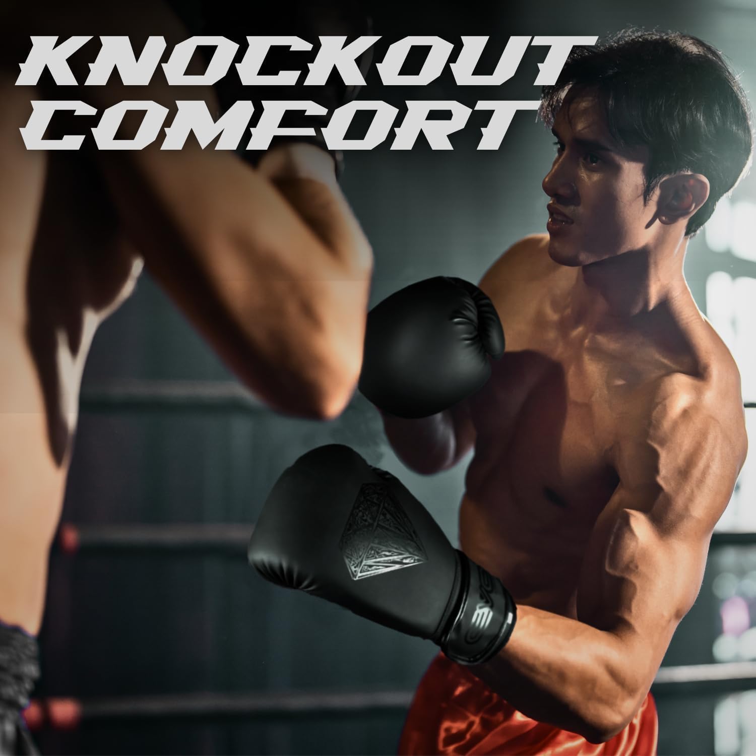 EVO Fitness Rękawice bokserskie z owijkami na dłonie dla mężczyzn i kobiet ze skórzanym żelem Pro do walki i treningu Muay Thai Kick Boxing Sparing