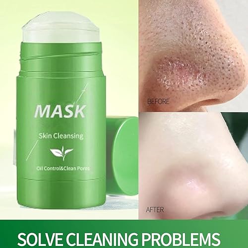 Miniatura 6 de Máscara de arcilla de té verde para cara, paquete de 2 mascarillas de limpieza profunda de té verde, removedor de puntos negros, máscara de arcilla