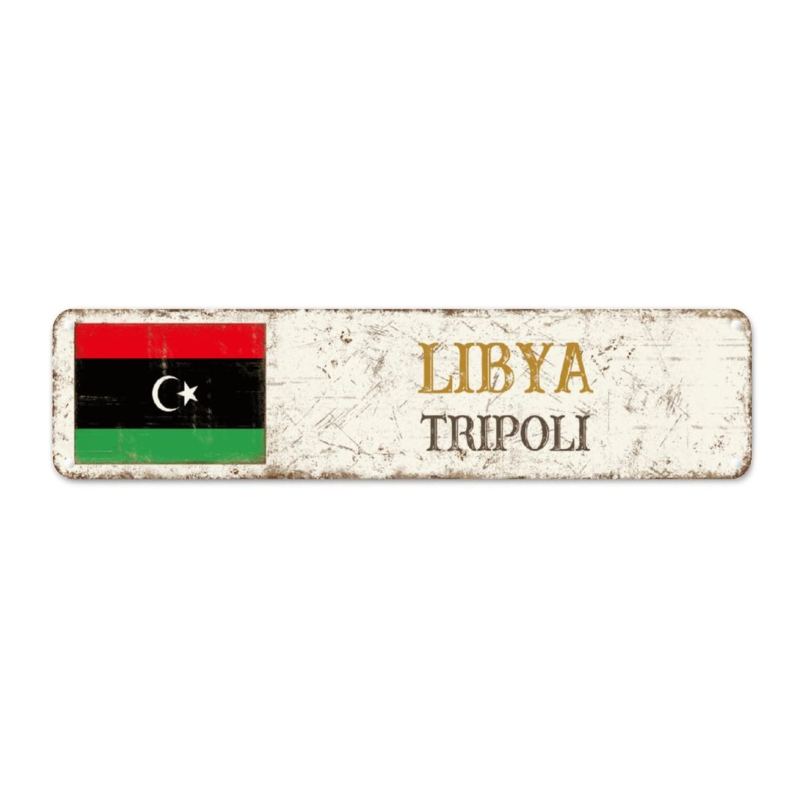 Souvenir de la ville de Tripoli plaque métal Libye idée cadeau originale pour cour
