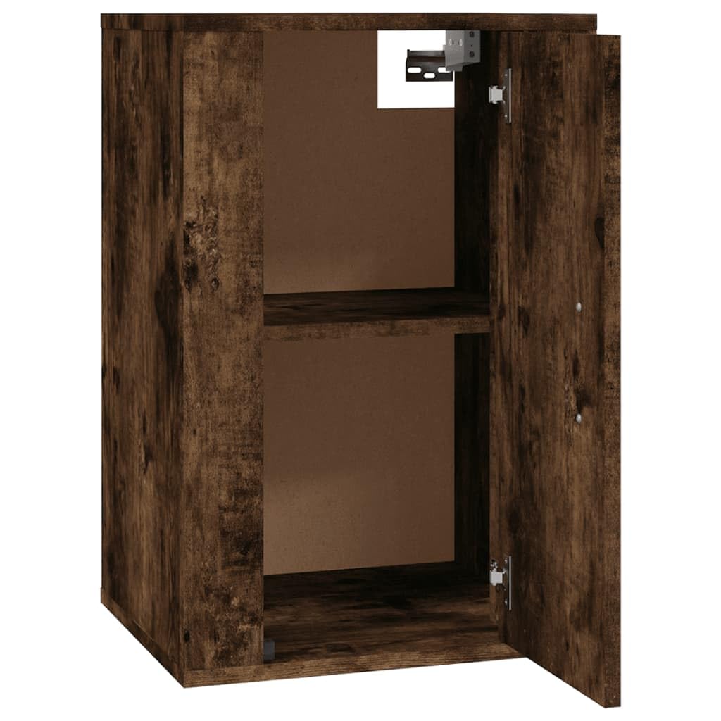Szafka ścienna pod telewizor, dąb wędzony, 40 x 34,5 x 60 cm, materiał drewnopochodny, szafka na media z 2 półkami, montaż ścienny do wyposażenia salonu, miejsce do przechowywania odbiornika