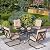 PHI VILLA 5 Piece Patio Dining Set, 4 pcs C-Spring Motion Chairs with Padded Relaxing Cushion & 1 Sqaure 37"x 37" Outdoor Metal Dining Table with 1.57" Umbrella Hole, Beige Cushion