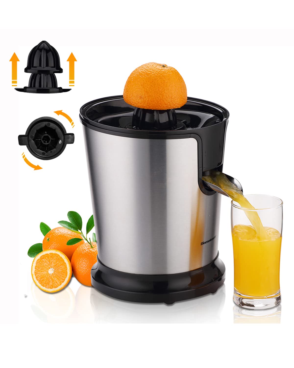Homeleader Electric Citrus Juicer, Stainless Steel Orange Juicer, Fruit  Squeezer with Two Cones, Powerful Motor for Grapefruits, Orange and Lemon,  Black: Small Kitchen Appliances: Amazon.com.au