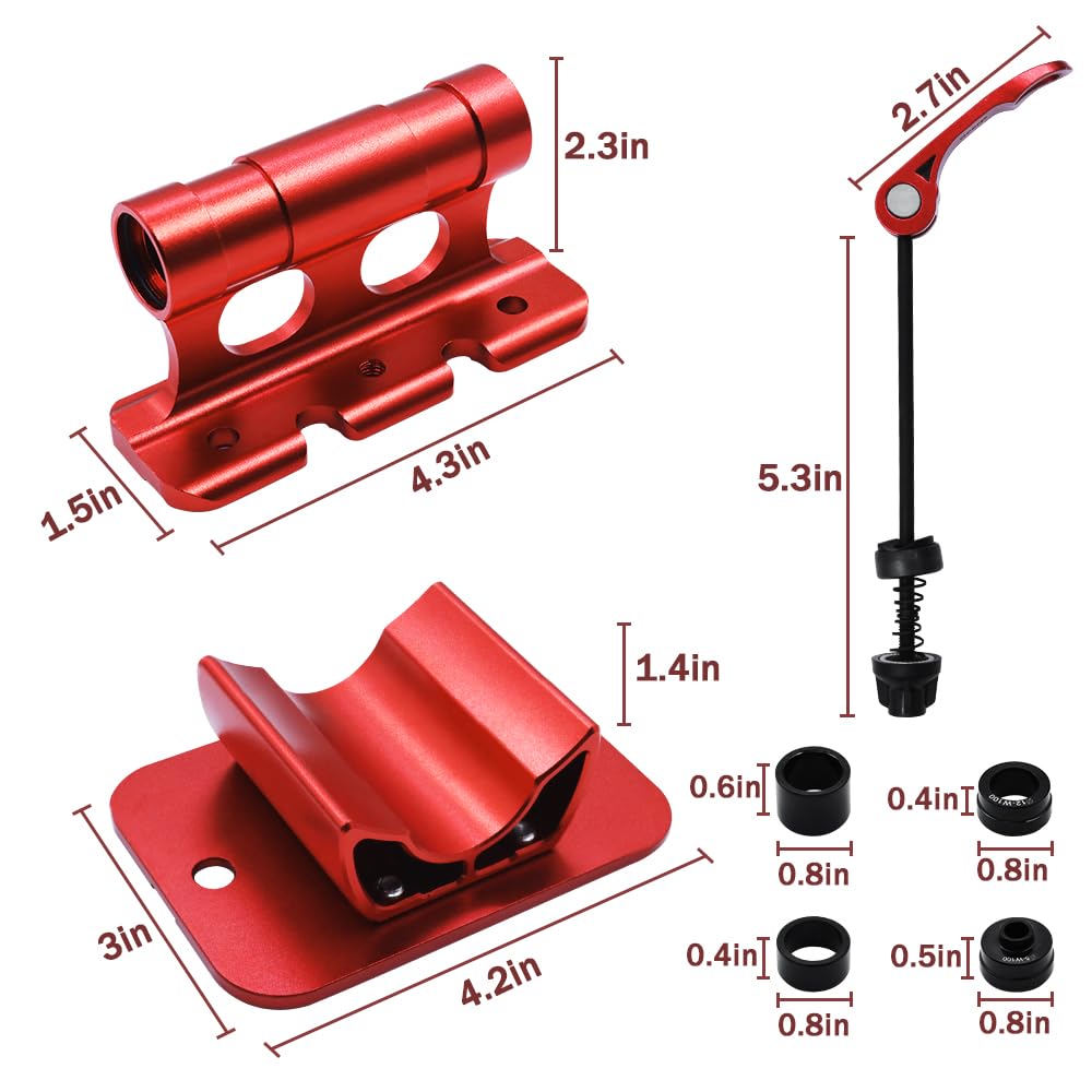 alltoo Bike Fork Mount, Car Roof Rack Bike Mount, Aluminum Alloy Bike Fork Mount and Rear Wheel Rack Mount, Red Roof Mount Rack for Securing Bicycles