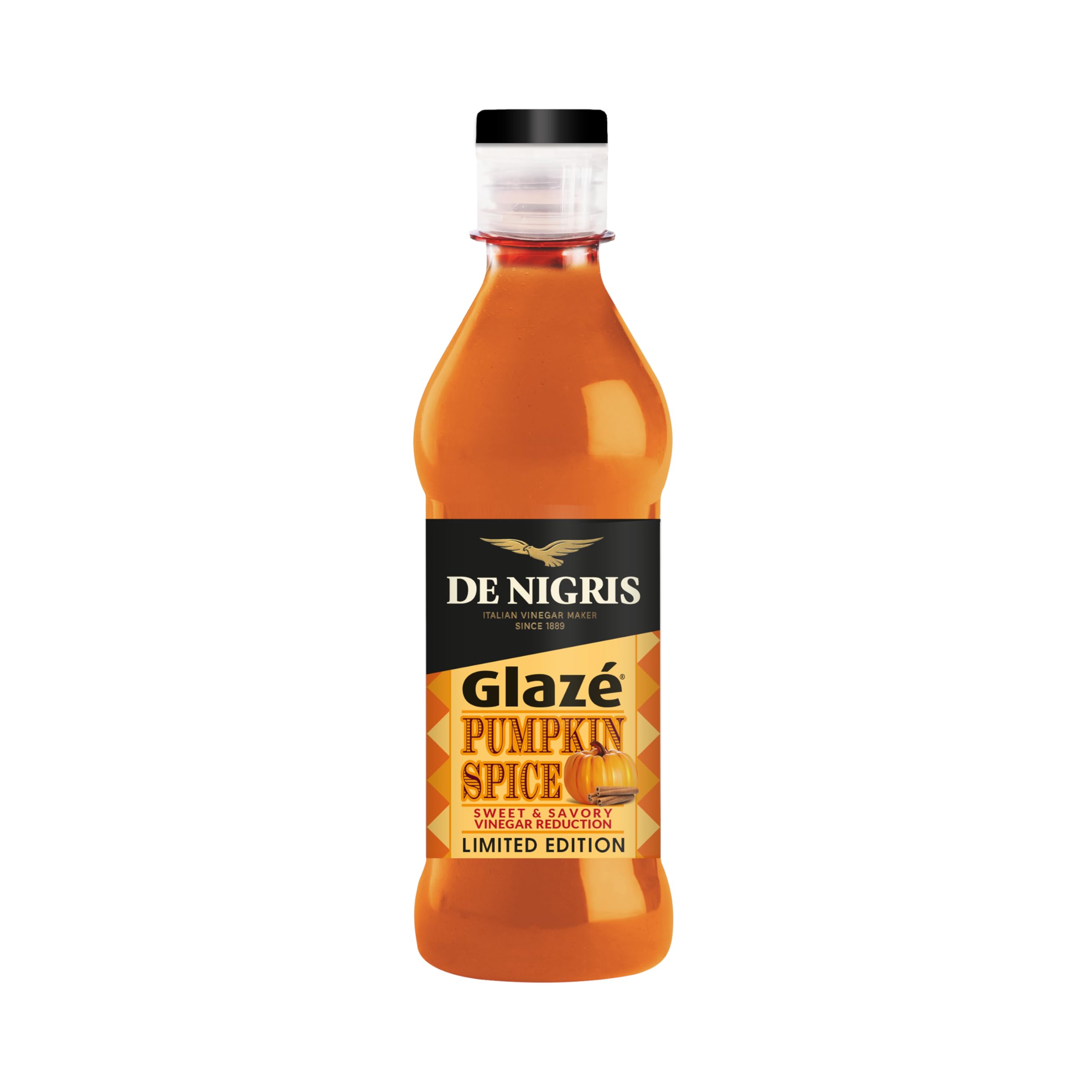 de nigrisPumpkin Spice Glaze 8,5 Oz (250ml) | Limited Edition | Balsamic Glaze | Sweet & Savory Vinegar Reduction With Wine Vinegar | Balsamic Vinegar Glaze