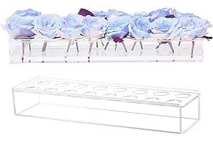 2-Piece Clear Acrylic Rectangle Flower Vases with 5mm Thickness