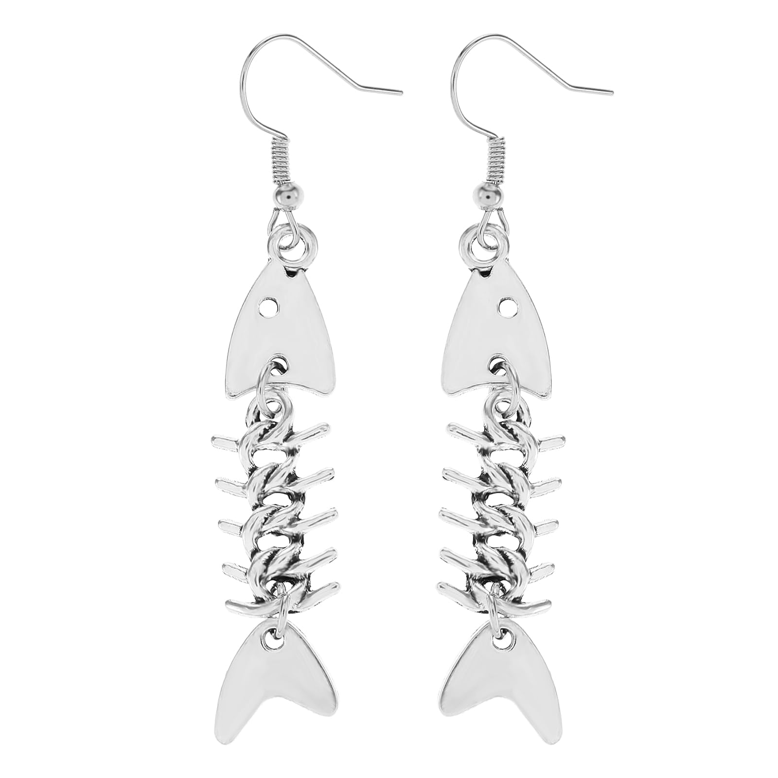 ROSTIVO Orecchini da donna a forma di lisca di pesce, stile punk Y2K, con scheletro, stile gotico
