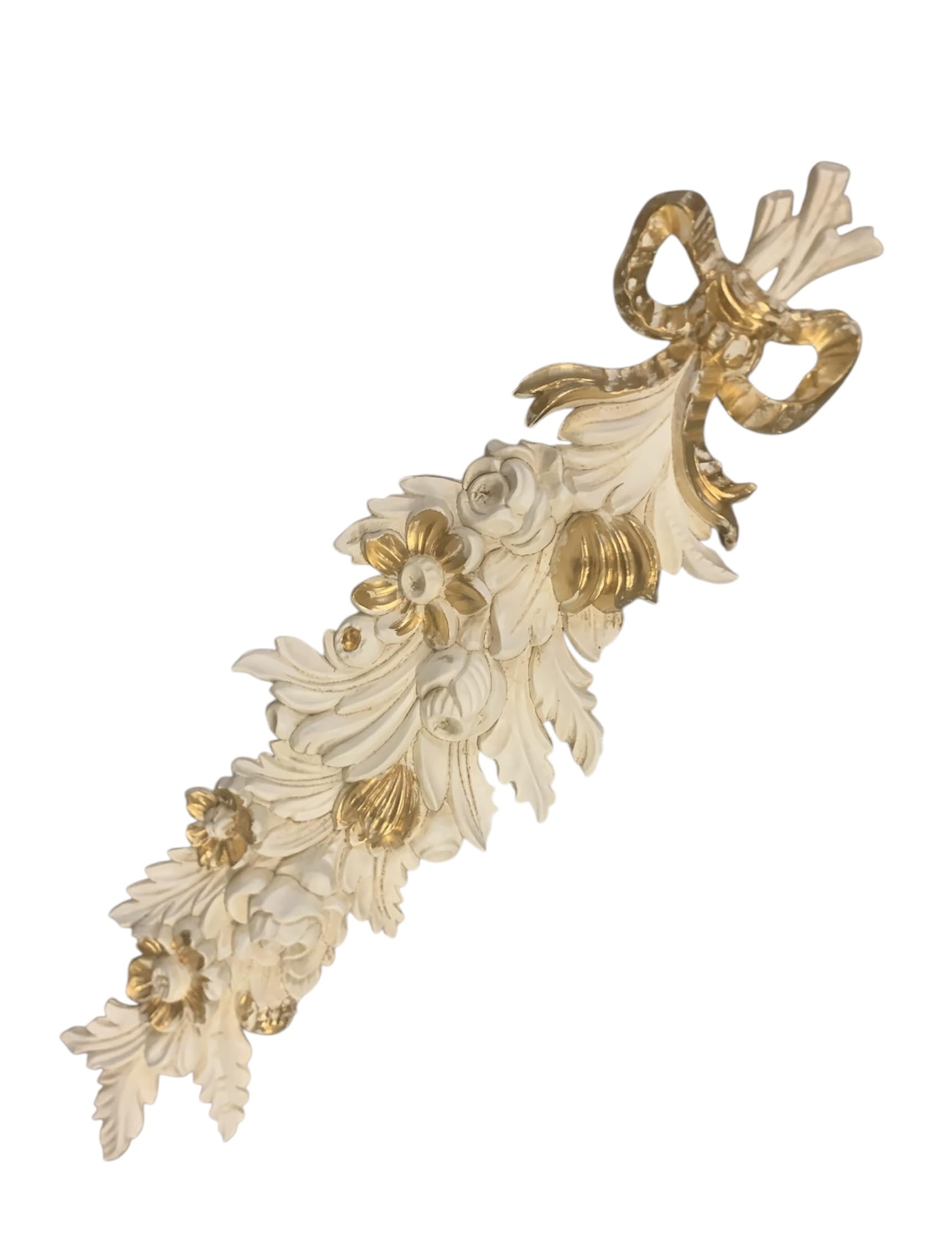 Wandrelief-3D Ivoor Goud- Rococo Repro Wanddeco-Barock Ornament Applike