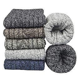 YSense Beau 5 Pares de Calcetines Lana Merino Muje...: Calcetines de Lana Merino de Primera Calidad: Nuestros calcetines de invierno calcetines de lana merino son ideales para los deportes al aire libre, los pies secos y calientes y garantizar un alto nivel de confort durante todas las actividades. Grand...
