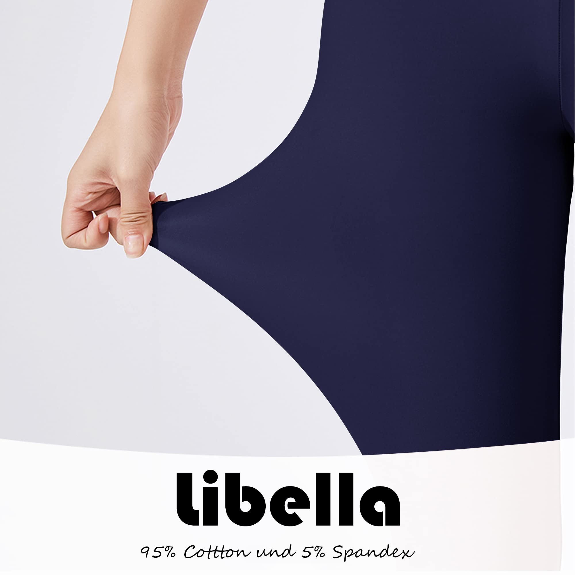 Libella Donna Leggings 3/4 Pantaloni con Pizzo Pantaloni Capri in Cotone con Vita Alta Pantaloni Fitness Slim Colorati Multicolore 4166