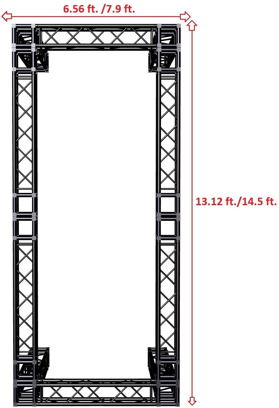 (2) Black 4.92 ft DJ Lighting Square Truss Ultra Light Weight Dual Totem System Only 23 LB each
