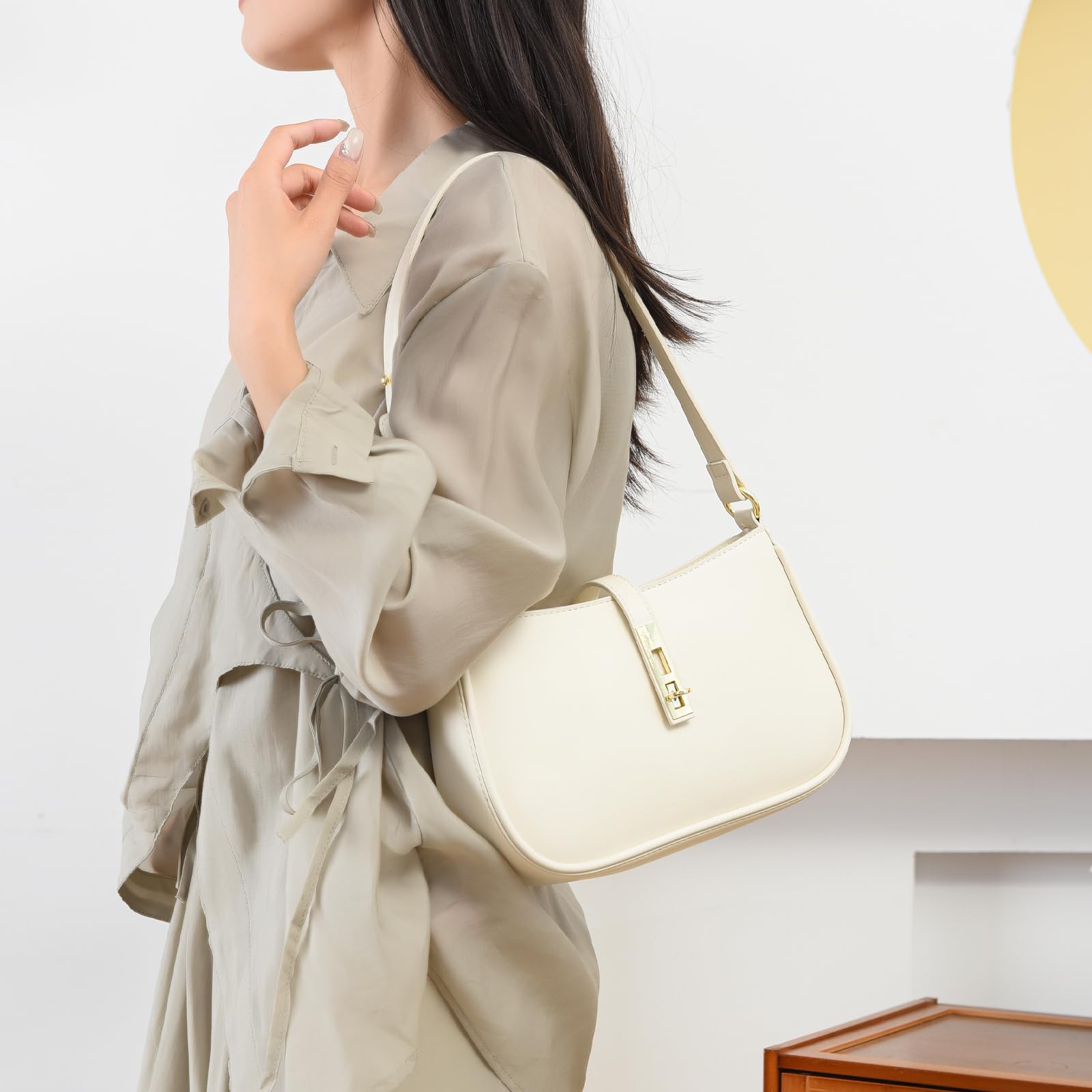 Travistar Handtasche Damen Klein Elegant Schultertasche Damen PU Leder Hobo Bag Y2k Tasche Satteltasche Aesthetic Abendtasche Clutch mit Reißverschluss Coole Umhängetasche für Teenager Mädchen