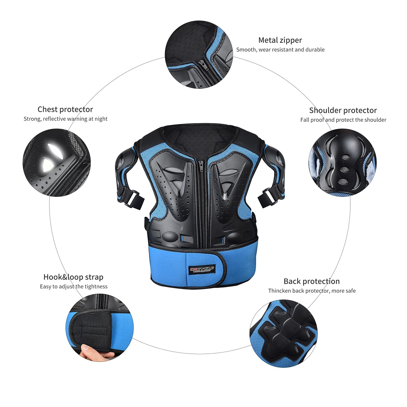 Bambini Dirt Bike Gear Moto equitazione protettiva Motocross armatura Suit petto e schiena Ginocchio gomito protezioni per il ciclismo