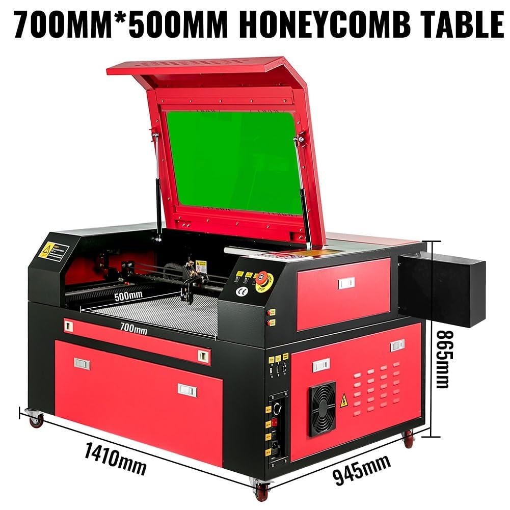 Máquina de Grabado Láser 80W Sihao Láser CO2 700 * 500mm Área Grabadora Laser Cortadora Laser 220V Europlug Software Ruida para Madera/Cuero/Papel/Plastico/Cristal/Joyas/Piedra/Cerámica/Resina etc.