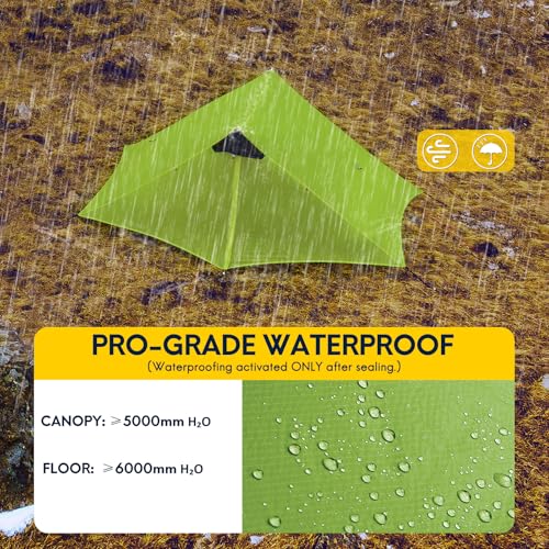 Image of LANSHAN Ultralight Waterproof 1-2 Person Backpacking Tent | Ultralight waterproof nylon, pitch anywhere, for camping & travel.