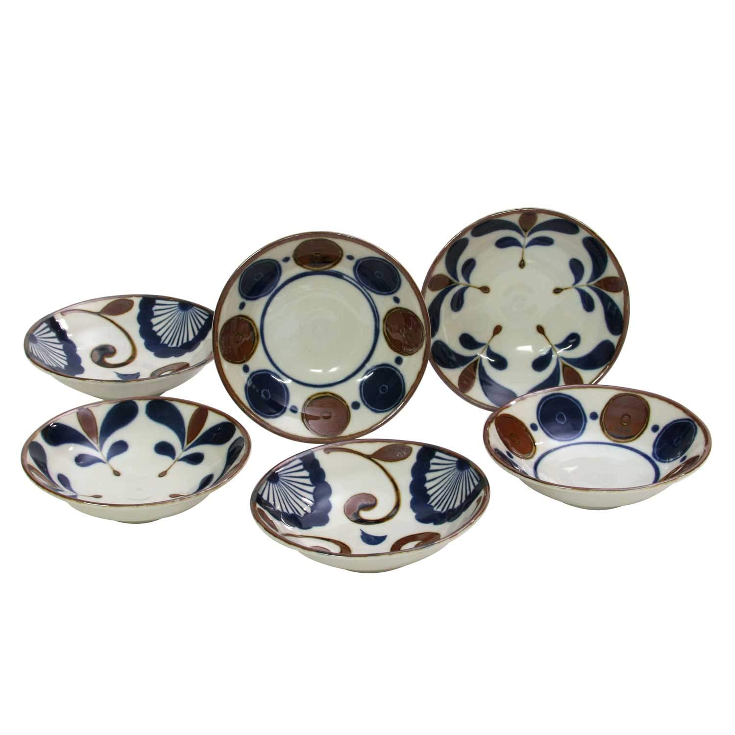 Amazon.co.jp: 美濃焼 南風六客小鉢揃 3柄各2pcs : ホーム＆キッチン