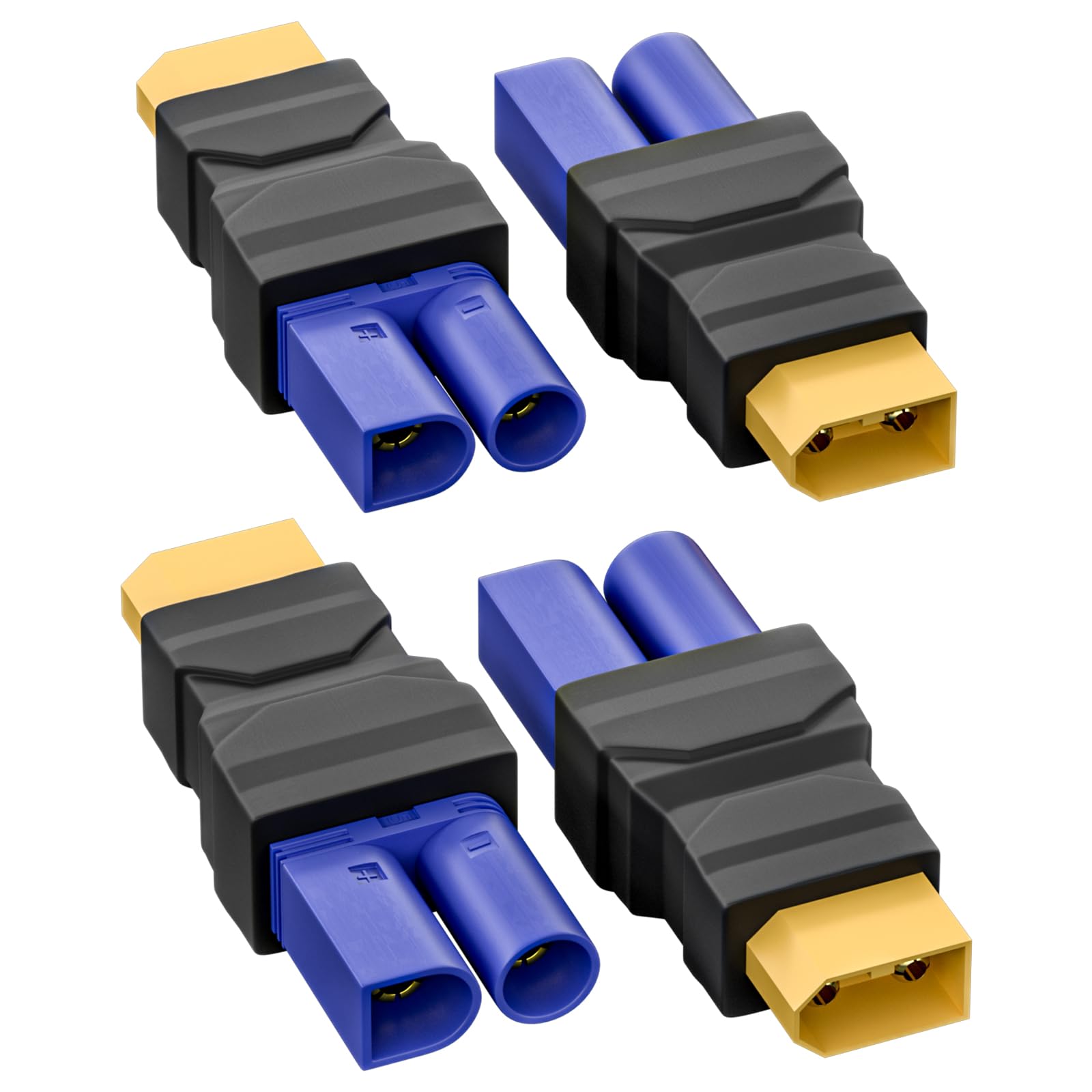 Cleqee XT60 Male to EC5 Male Connector Adapter Wireless Converter 4PCS for RC FPV Drone Car Lipo Battery Charger ESC
