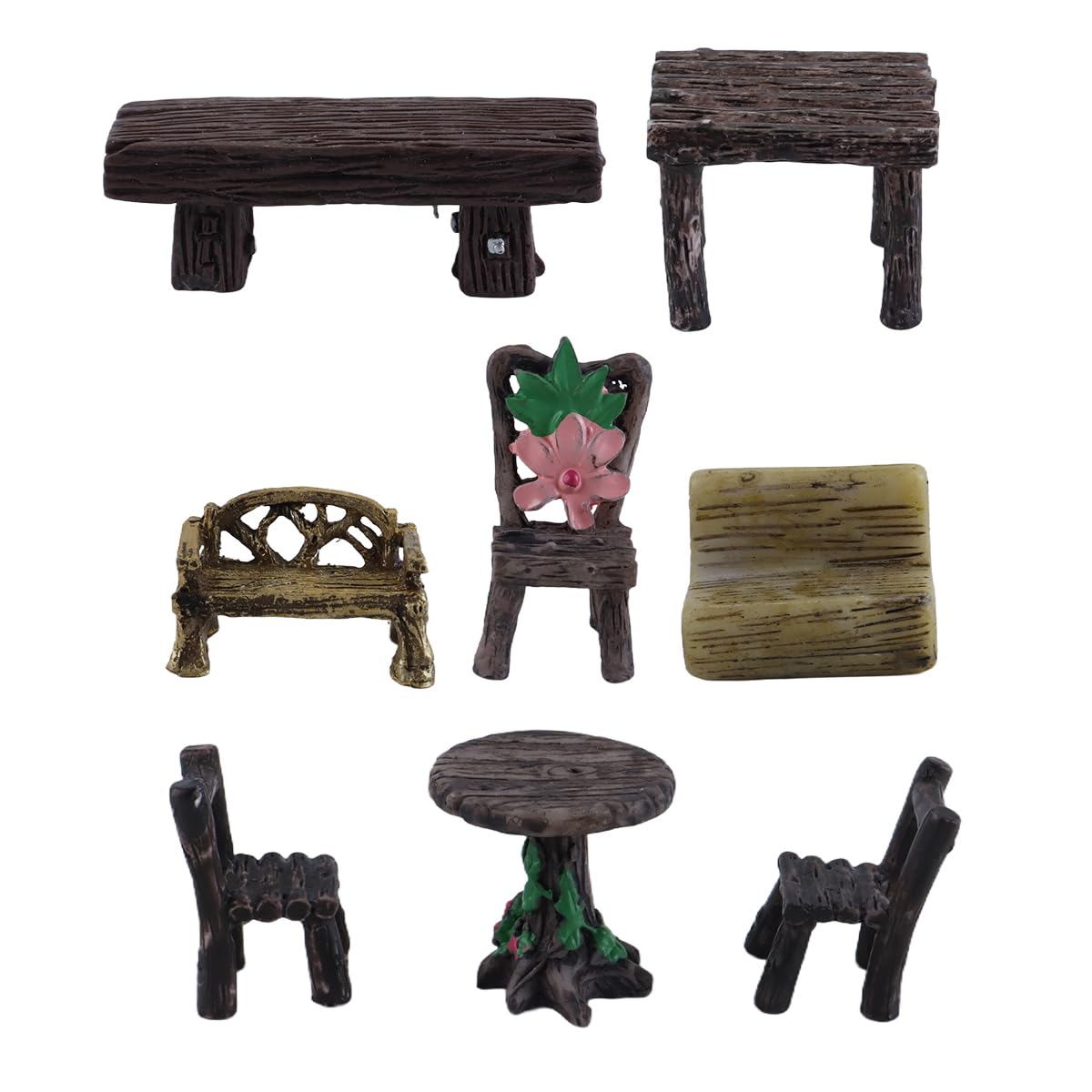 Durlo 10PCS Miniature Garden Accessories - Fairy Garden Table & Chair, DIY Landscape Decor - Image 2