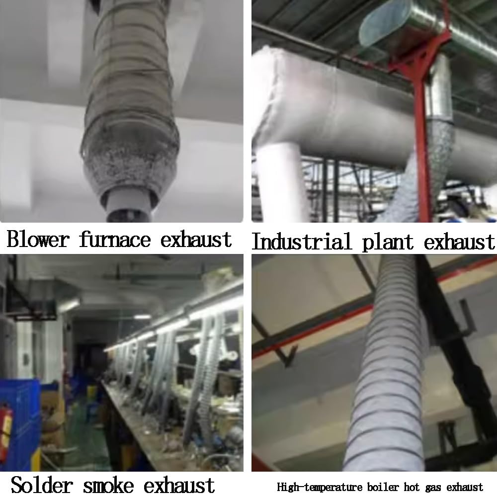 Manguera para conductos, Manguera Flexible de Alta Resistencia para ventilación - Conducto de Aire retráctil para Ventilador Extractor y Extractor de Humos, Resistente a Altas temperaturas,