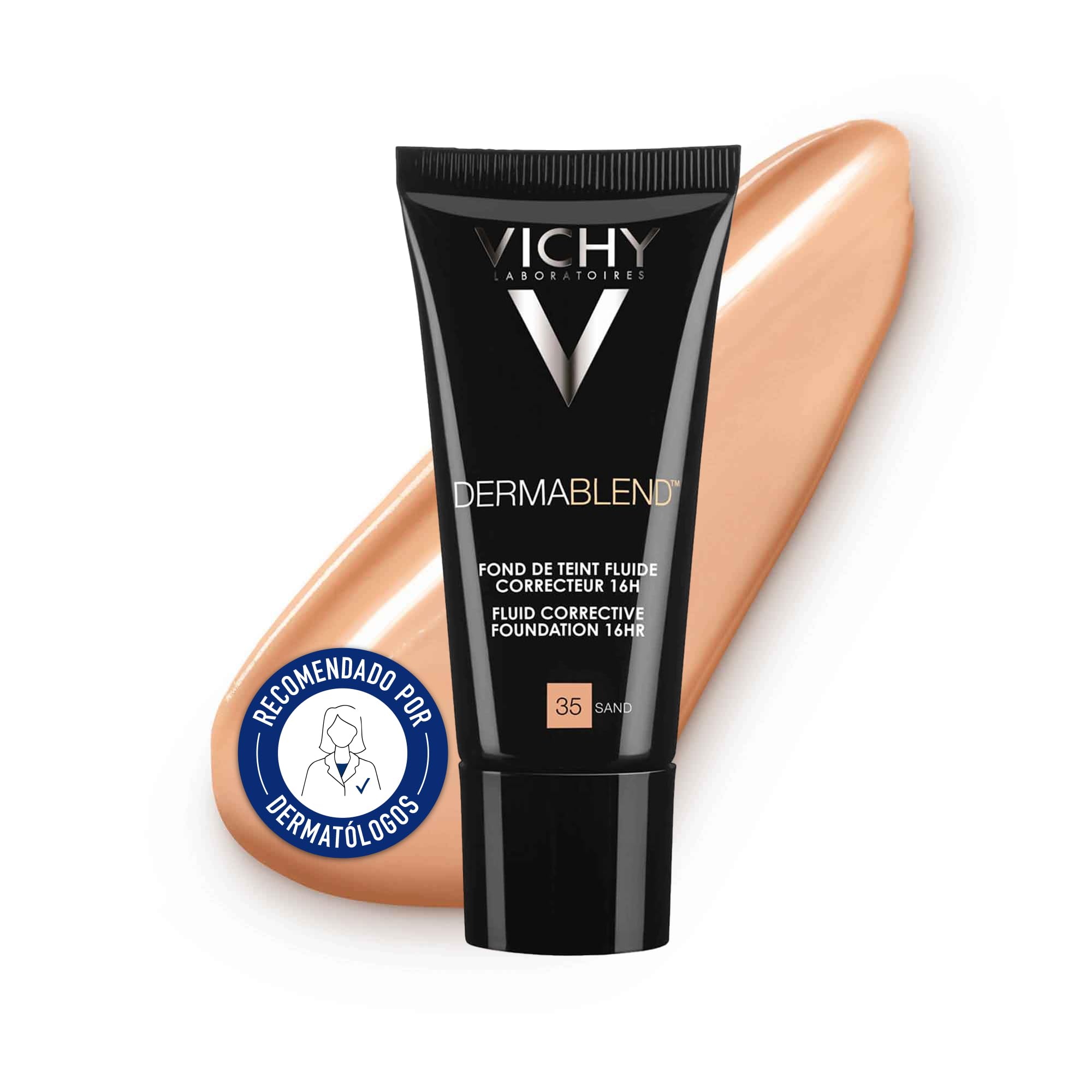 Vichy Dermablend Base de Maquillaje Correctora 16H SPF28, 35 Sand, 30 ml